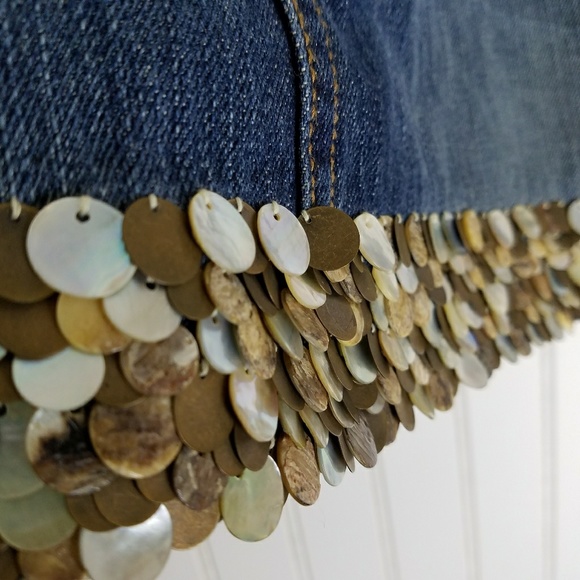 Ezra Fitch by Abercrombie Jean Skirt Shell Trim - Picture 2 of 7